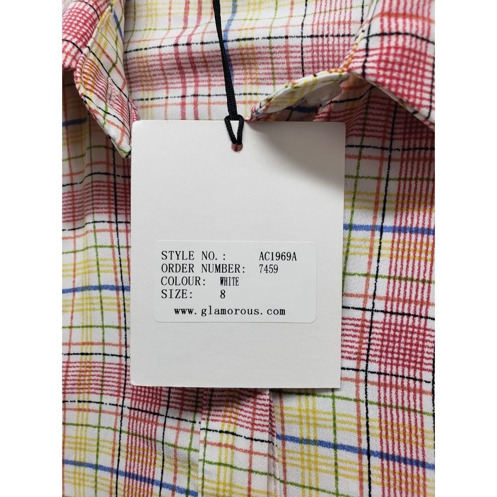 Glamorous Women Shirt Dresses 4 Multicolor Striped Button Front Collared Casual - Picture 8 of 15